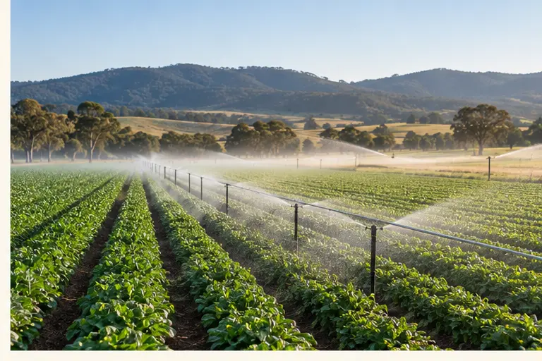 Illustrative LivingShield farm and field scene